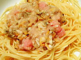 タラコとアサリのスパゲッティ